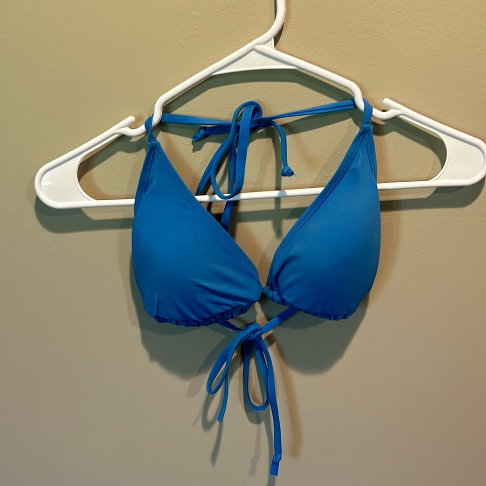 blue triangle bikini set